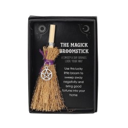 MINI BROOM PENTAGRAM - MAGIC BROOMSTICK IN BOX - SPIRIT OF EQUINOX