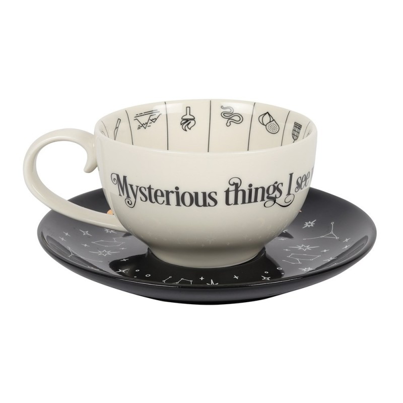 FORTUNE TELLING TEA CUP WITH SAUCER - SPIRIT OF EQUINOX-CUPS-HOSTENATURA