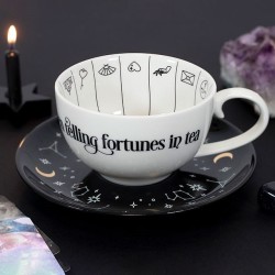 FORTUNE TELLING TEA CUP WITH SAUCER - SPIRIT OF EQUINOX