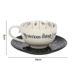 FORTUNE TELLING TEA CUP WITH SAUCER - SPIRIT OF EQUINOX