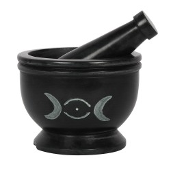 RITUAL MORTAR AND PESTLE - TRIPLE MOON - 9x9x9cm - SPIRIT OF EQUINOX