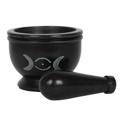 RITUAL MORTAR AND PESTLE - TRIPLE MOON - 9x9x9cm - SPIRIT OF EQUINOX