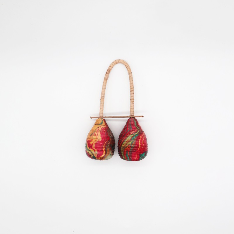 Maracas Rattle - Double Twist - Wooden Musical Instruments - Handmade in Indonesia-WOODEN MUSICAL INSTRUMENTS-HOSTENATURA