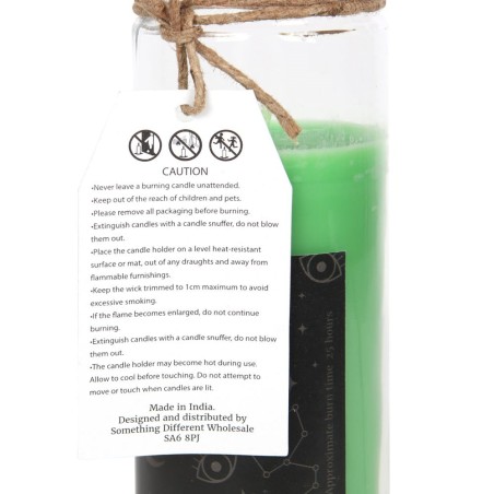 VELAS TUBO MÁGICA - MAGIC SPELL TUBE CANDLE - LUCK - SUERTE - VELA TUBO CRISTAL VERDE TE VERDE 21CM - SPIRIT OF EQUINOX