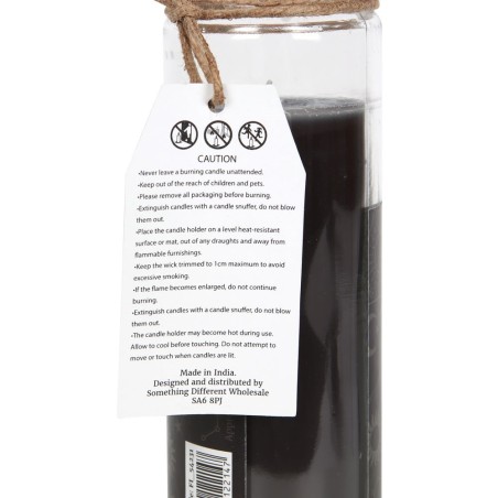 VELAS TUBO MÁGICA - MAGIC SPELL TUBE CANDLE - PROTECTION - PROTECCIÓN - VELA TUBO CRISTAL NEGRA OPIO 21CM - SPIRIT OF EQUINOX