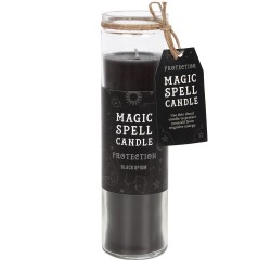 MAGIC SPELL BOUGIE TUBE - PROTECTION - BOUGIE TUBE EN VERRE D’OPIUM NOIR 21CM - SPIRIT OF EQUINOX