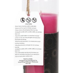 MAGIC TUBE KAARSEN - MAGIC SPELL TUBE KAARS - VRIENDSCHAP - VRIENDSCHAP - ROZE BLOEMEN GLAZEN BUIS KAARS 21CM - SPIRIT OF EQUINO