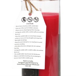 BOUGIE TUBE MAGIC SPELL - AMOUR - AMOUR - BOUGIE TUBE EN VERRE ROUGE ROSES 21CM - SPIRIT OF EQUINOX