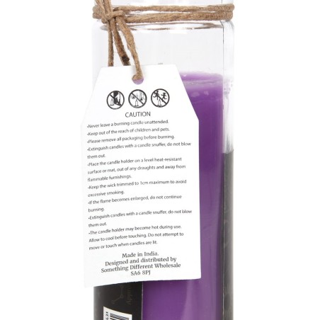 VELAS TUBO MÁGICA - MAGIC SPELL TUBE CANDLE - PROSPERITY - PROSPERIDAD - VELA TUBO CRISTAL MORADA LAVANDA - SPIRIT OF EQUINOX