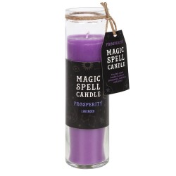 BOUGIE TUBE MAGIC SPELL - PROSPÉRITÉ - PROSPÉRITÉ - BOUGIE TUBE EN VERRE VIOLET LAVANDE - SPIRIT OF EQUINOX