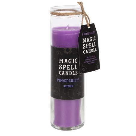 VELAS TUBO MÁGICA - MAGIC SPELL TUBE CANDLE - PROSPERITY - PROSPERIDAD - VELA TUBO CRISTAL MORADA LAVANDA - SPIRIT OF EQUINOX