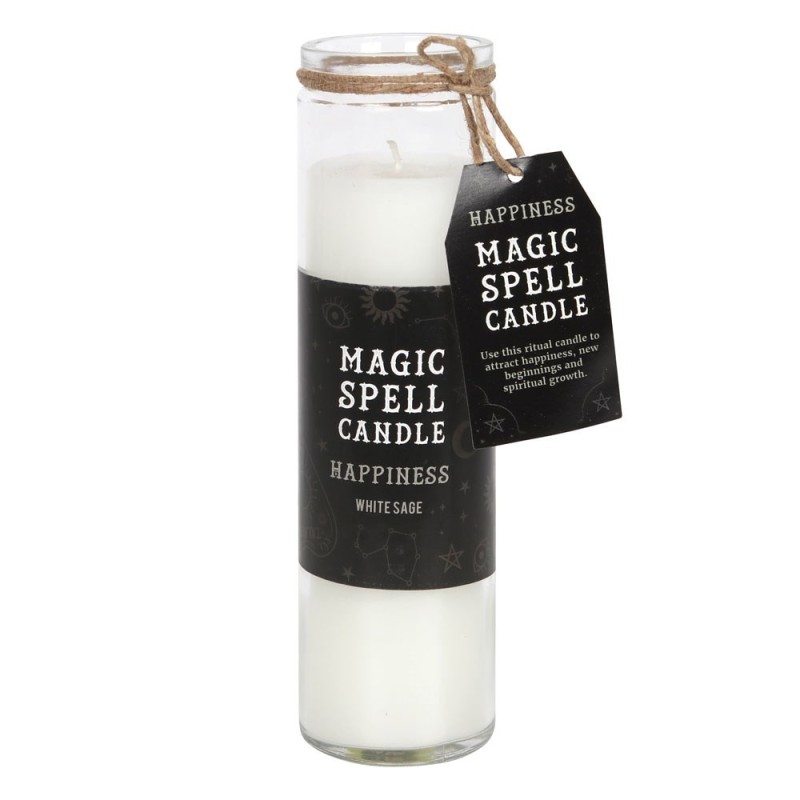 CANDELE A TUBO MAGICHE - CANDELA A TUBO MAGICA - FELICITÀ - FELICITÀ - CANDELA A TUBO IN CRISTALLO BIANCO SALVIA BIANCA - SPIRIT-CANDELE MAGICHE - CANDELE MAGICHE DELL'INCANTESMO-HOSTENATURA