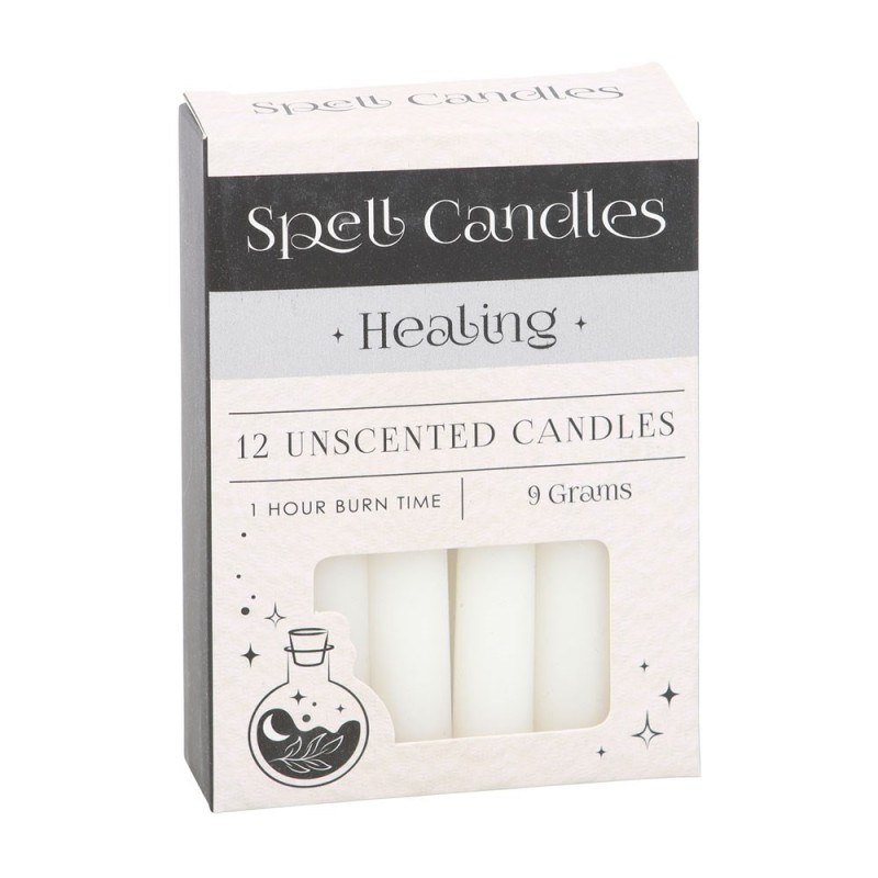 ESPELMES FET SPELL CANDLES - HEALING - CURATIVES - PAQUET 12 ESPELMES BLANQUES - SPIRIT OF EQUINOX-ESPELMES DE FELIÇ - SPELL CANDLES-HOSTENATURA