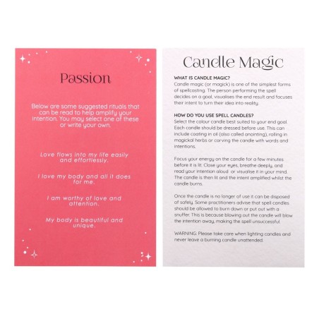 VELAS HECHIZO SPELL CANDLES - PASSION - PASIÓN - PAQUETE 12 VELAS ROJAS - SPIRIT OF EQUINOX