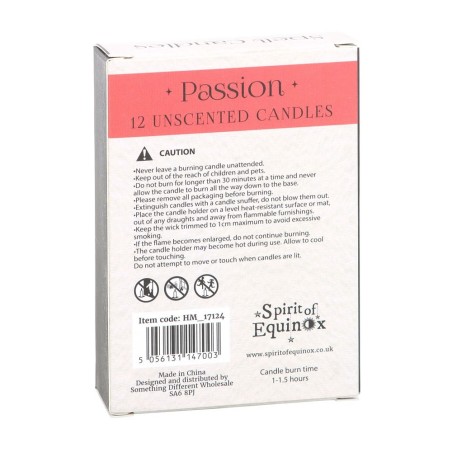 VELAS HECHIZO SPELL CANDLES - PASSION - PASIÓN - PAQUETE 12 VELAS ROJAS - SPIRIT OF EQUINOX