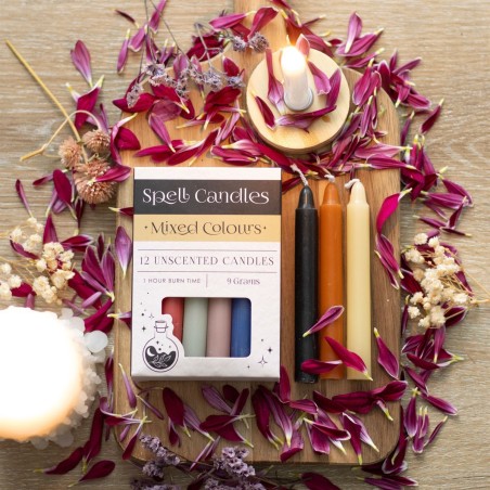 VELAS HECHIZO SPELL CANDLES - PAQUETE 12 VELAS COLORES SURTIDOS - SPIRIT OF EQUINOX