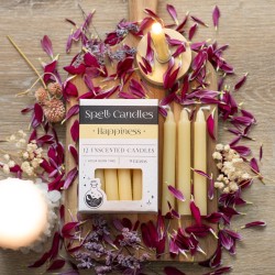 SPELL CANDLES SPELL CANDLES - HAPPINESS - 12 YELLOW CANDLES PACK - SPIRIT OF EQUINOX