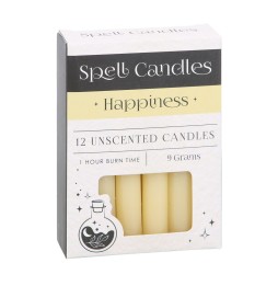 VELAS HECHIZO SPELL CANDLES - HAPPINESS - FELICIDAD - PAQUETE 12 VELAS AMARILLAS - SPIRIT OF EQUINOX