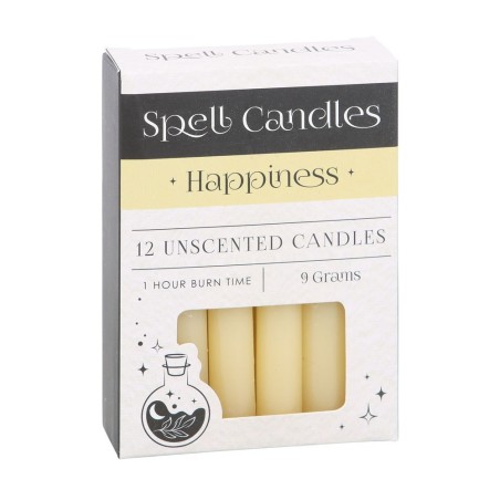 VELAS HECHIZO SPELL CANDLES - HAPPINESS - FELICIDAD - PAQUETE 12 VELAS AMARILLAS - SPIRIT OF EQUINOX