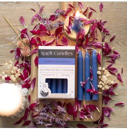 VELAS HECHIZO SPELL CANDLES - COMMUNICATION - COMUNICACIÓN - PAQUETE 12 VELAS AZULES - SPIRIT OF EQUINOX