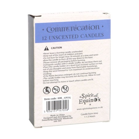 VELAS HECHIZO SPELL CANDLES - COMMUNICATION - COMUNICACIÓN - PAQUETE 12 VELAS AZULES - SPIRIT OF EQUINOX