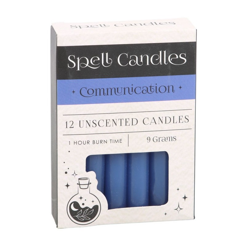 SPELL CANDLES SPELL CANDLES - COMMUNICATION - PACK 12 BLUE CANDLES - SPIRIT OF EQUINOX-SPELL CANDLES - SPELL CANDLES-HOSTENATURA