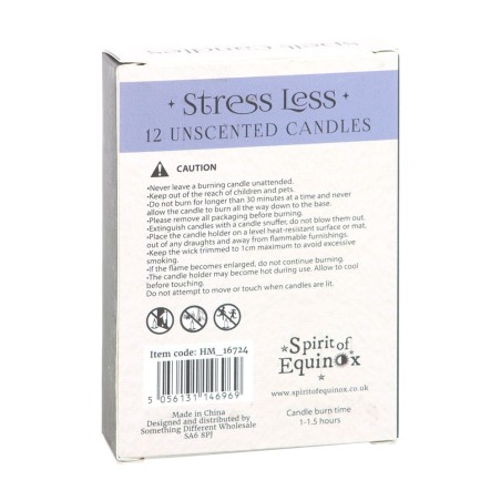 VELAS HECHIZO SPELL CANDLES - STRESS LESS - ALIVIAR EL ESTRÉS - PAQUETE 12 VELAS MORADAS - SPIRIT OF EQUINOX