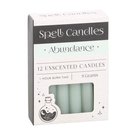 VELAS HECHIZO SPELL CANDLES - ABUNDANCE - ABUNDANCIA - PAQUETE 12 VELAS VERDES - SPIRIT OF EQUINOX