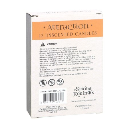 VELAS DE FEITIÇO VELAS DE FEITIÇO - ATRAÇÃO - PACOTE DE 12 VELAS DE LARANJA - SPIRIT OF EQUINOX