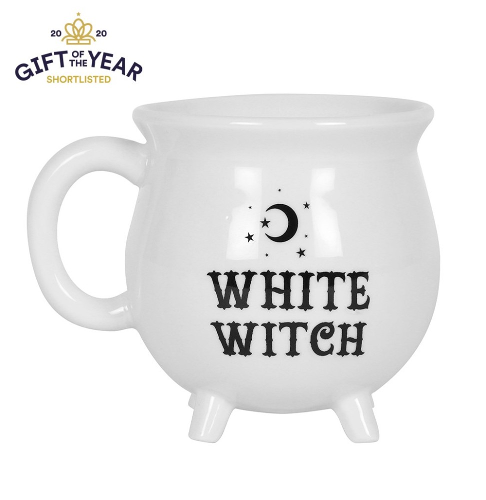 TAZA CALDERO PREPARACIÓN DE BRUJAS BLANCA - WHITE WITCH CAULDRON MUG - 500ML - SPIRIT OF EQUINOX-MOKKEN-HOSTENATURA