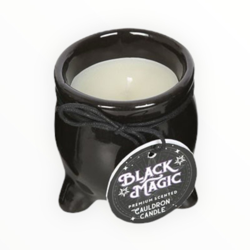 Candela aromatica bianca nel calderone di arancia e gelsomino - Felicità - Felicità - 7,8 cm - Spirito dell'equinozio-CANDELE PROFUMATE CALDERONE-HOSTENATURA