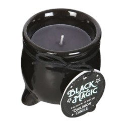 Black Aromatic Candle in Opium and Myrrh Cauldron - Protection - 7.8cm - Spirit of Equinox