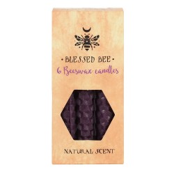 Bougies en cire d’abeille violette 11x5x5cm sorts - Pack de 6 bougies - Bougies en cire d’abeille - Esprit d’équinoxe