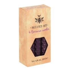 Velas de cera de abella morada 11x5x5cm Hechizos - Paquete de 6 velas - Velas de cera de abeja bendita - Spirit of Equinox