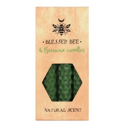 Groene bijenwaskaarsen 11x5x5cm Spells - Pack van 6 kaarsen - Blessed Bee Bijenwaskaarsen - Spirit of Equinox