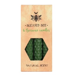 Velas de Cera de Abeja Verdes 11x5x5cm Hechizos - Paquete de 6 Velas - Blessed Bee Beeswax Candles - Spirit of Equinox