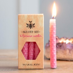 Candele di cera d'api rosa Incantesimi 11x5x5 cm - Confezione da 6 candele - Candele di cera d'api dell'ape benedetta - Spirito 