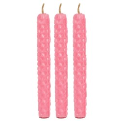 Velas de Cera de Abelha Rosa 11x5x5cm Feitiços - Pacote de 6 Velas - Velas de Cera de Abelha de Abelha Abençoada - Espírito do E