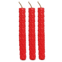 Red Beeswax Candles 11x5x5cm Spells - Pack of 6 Candles - Blessed Bee Beeswax Candles - Spirit of Equinox