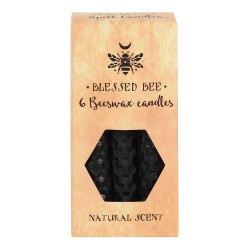 Bougies en cire d’abeille noire 11x5x5cm sorts - Pack de 6 bougies - Bougies en cire d’abeille bénie - Esprit d’équinoxe