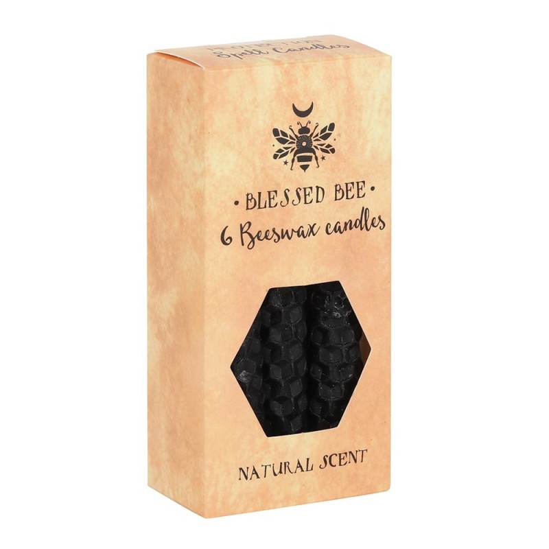 Velas de cera de abejas negras 11x5x5cm Hechizos - Paquete de 6 velas - Velas de cera de abejas Blessed Bee - Spirit of Equinox-VELAS DE CERA DE ABELLA-HOSTENATURA