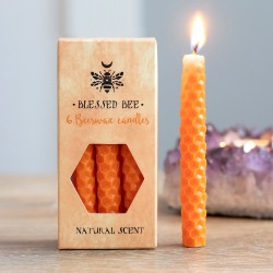 Espelmes de Cera d'Abella Taronges 11x5x5cm Encanteris - Paquet de 6 Espelmes - Blessed Bee Beeswax Candles - Spirit of Equinox