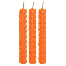 Velas de Cera de Abelha Laranja 11x5x5cm Feitiços - Pacote de 6 Velas - Velas de Cera de Abelha de Abelha Abençoada - Espírito d