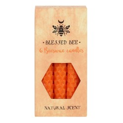 Orange Beeswax Candles 11x5x5cm Spells - Pack of 6 Candles - Blessed Bee Beeswax Candles - Spirit of Equinox