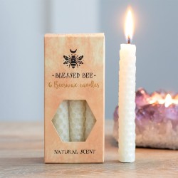 Espelmes de Cera d'Abella Crema 11x5x5cm Encanteris - Paquet de 6 Espelmes - Blessed Bee Beeswax Candles - Spirit of Equinox