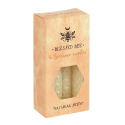 Espelmes de Cera d'Abella Crema 11x5x5cm Encanteris - Paquet de 6 Espelmes - Blessed Bee Beeswax Candles - Spirit of Equinox