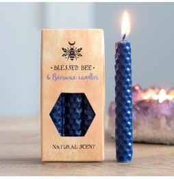 Velas de Cera de Abeja Azules 11x5x5cm Hechizos - Paquete de 6 Velas - Blessed Bee Beeswax Candles - Spirit of Equinox