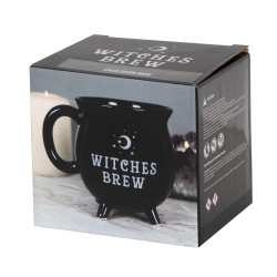 Chaudron Noir Coupe et Bougie - Santal et Vanille - 10x13cm - 35 heures - Witches Brew - Spirit of Equinox