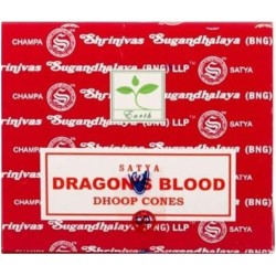 Cones de Incenso SATYA Dragon Blood - Pacote de 12 cones