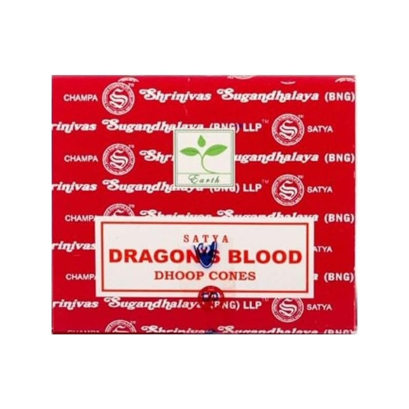 Cones de Incenso SATYA Dragon Blood - Pacote de 12 cones-INCENSO NAG CHAMPA-HOSTENATURA